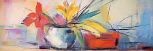 Stilleven met Bloemen van Abstract Schilderij