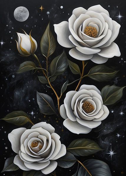 rose blanche en noir par Muhammad Yunus