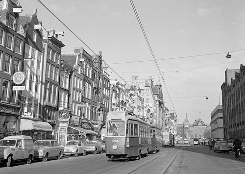 Amsterdam Straßenbahn Damrak 1960er Jahre