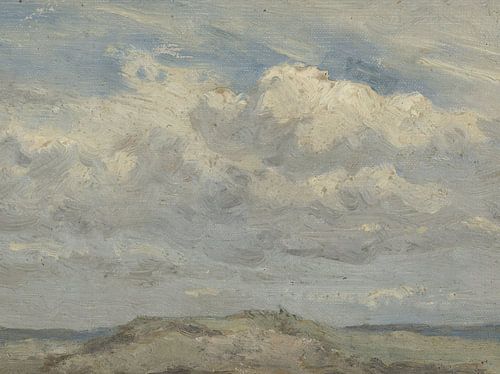 Duintop met op de achtergrond de zee, Jan Willem van Borselen, 1835 - 1892