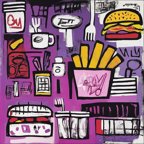 Eten iconen in stijl