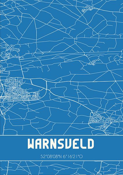 Blueprint | Carte | Warnsveld (Gueldre) par Affiches de lieux