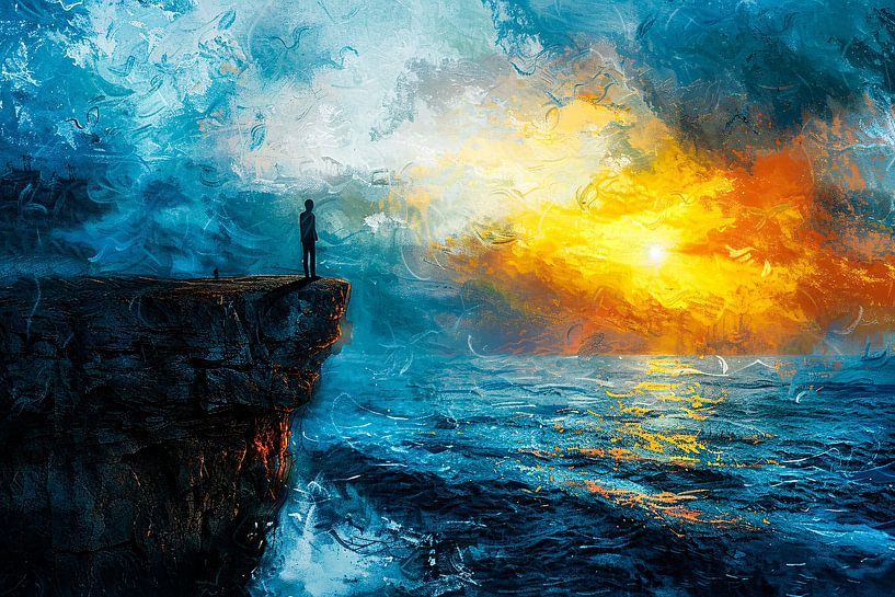 Klippensilhouette und Sonnenuntergang von Imperial Art House