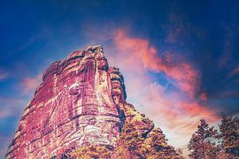 Großer Felsen Schrammstein in der Sächsischen Schweiz von Jakob Baranowski - Photography - Video - Photoshop
