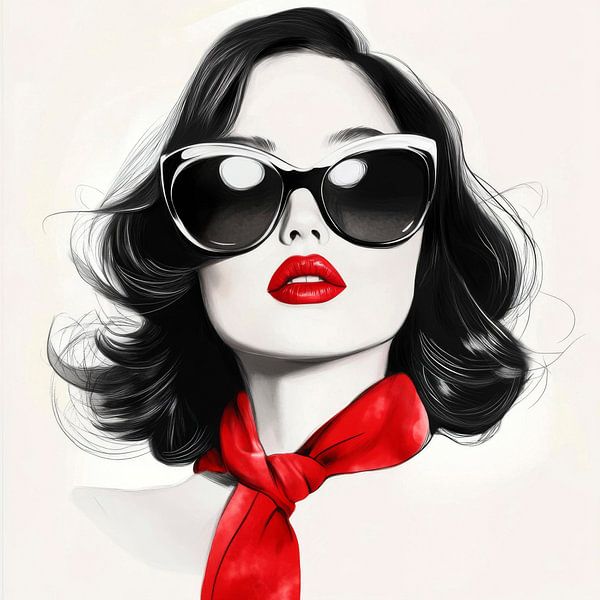 Eleganz in Schwarz und Rot von Poster Art Shop