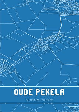 Blauwdruk | Landkaart | Oude Pekela (Groningen) van Rezona