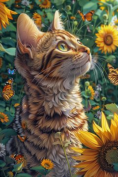 Sunflower cat by haroulita