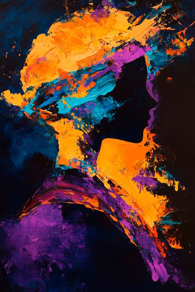 Silhouette lumineuse aux couleurs vives par Poster Art Shop