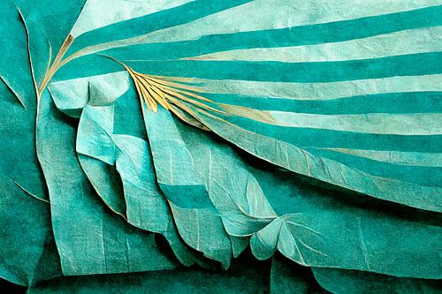 Tissu turquoise drapé