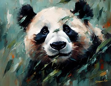 Wilde dieren - Geabstraheerd surrealisme - Panda 1 van Johanna's Art