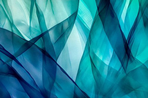 Colourful wave pattern in blue