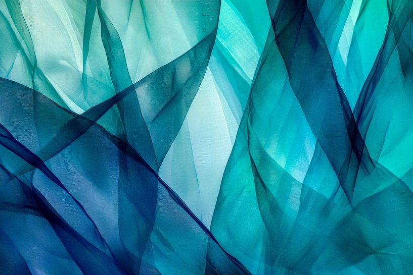 Farbenfrohe Wellenmuster in Blau von Poster Art Shop