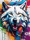 White wolf, graffiti by Makar Mokrynskyi thumbnail
