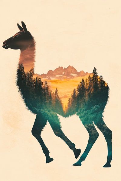 Natur im Llama von Poster Art Shop