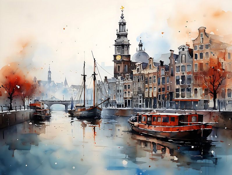 Amsterdam Skizze von PixelPrestige