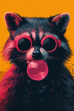 Bubblegum Fun: Raccoon 1 by ByNoukk