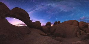 Namibia Milky Way over rock arch Panorama by Jean Claude Castor