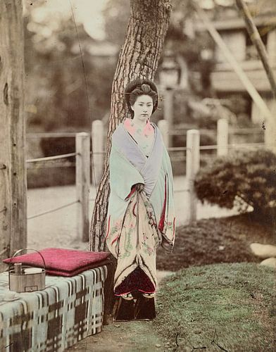 Vintage foto, vrouw, Kusakabe Kimbei, 1870s - 1890s