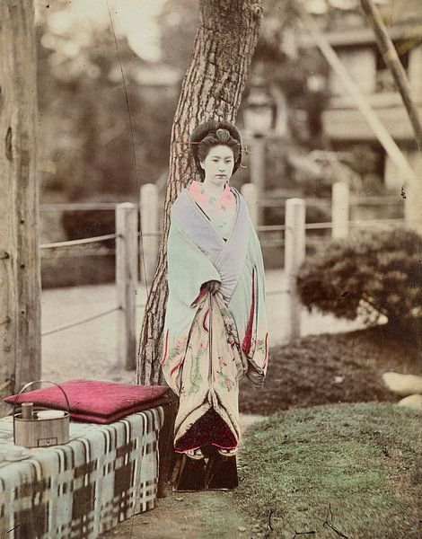 Vintage-Foto, Frau, Kusakabe Kimbei, 1870er - 1890er Jahre von Atelier Liesjes