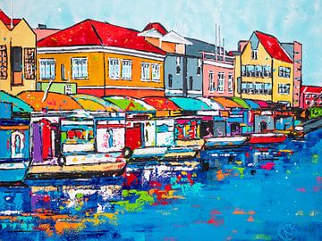 Floating market Curaçao by Happy Paintings