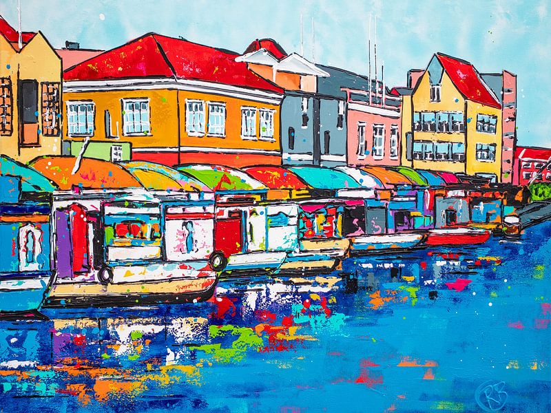 Floating market Curaçao by Happy Paintings