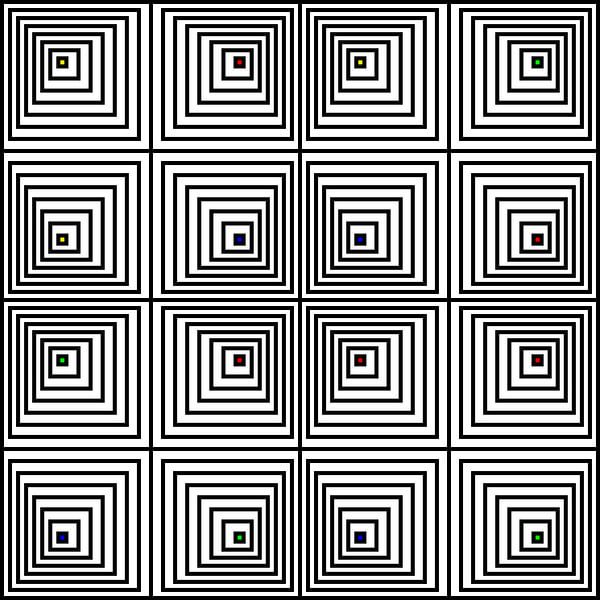 Verschachtelt | Versetzt | 04x04x02 | N=08 | V40 | Random #02 | RGBY von Gerhard Haberern
