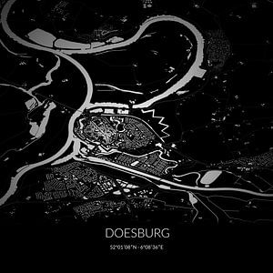 Schwarz-weiße Karte von Doesburg, Gelderland. von Rezona
