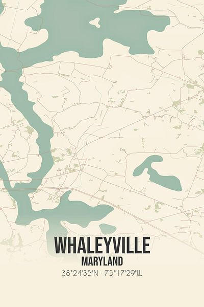 Vintage map of Whaleyville (Maryland), USA. by Prints of Place