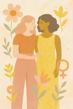 Sisterhood collage – ode aan vrouwen in kleurrijke moderne stijl