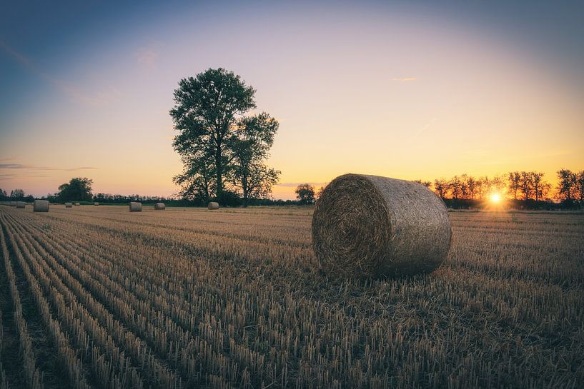 Hay bales in the sunset by Skyze Photography by André Stein
