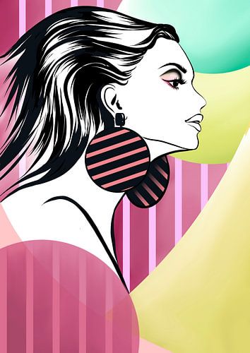 1960er Bunte Modeillustration