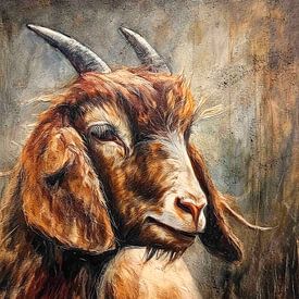 Junges Zicklein in der Sonne von Marjolein Deelen