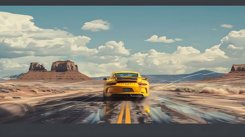 Yellow Porsche 911 GT3 by PixelPrestige