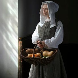 Fille avec légumes et pain sur Affect Fotografie