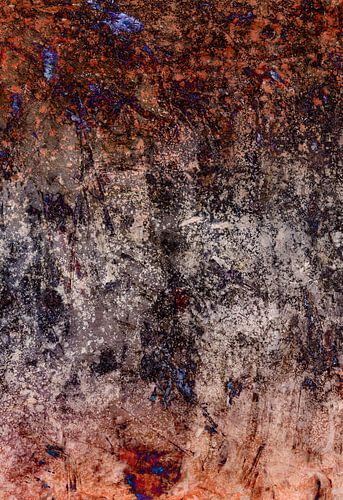 Minimalistische abstracte kunst in roestig oranje, bruin, violet pastelkleuren