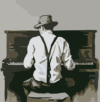 Vintage pianist in harmonie van Ramy Salah Hefny