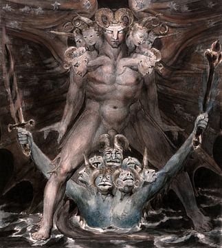 De grote rode draak en het beest uit de zee - William Blake