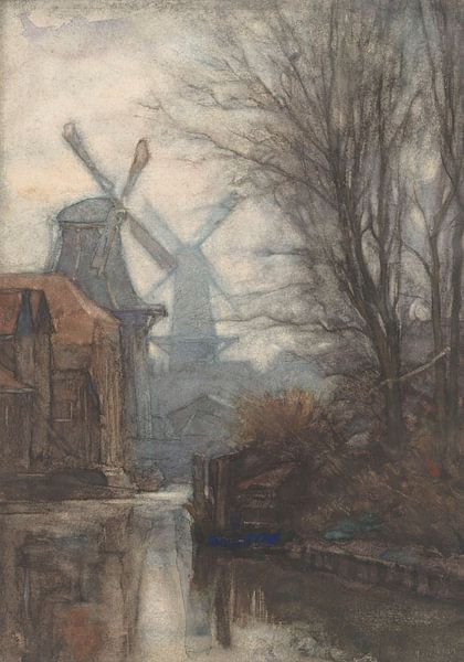 Mills on a canal, Jan Veth by All the Masters