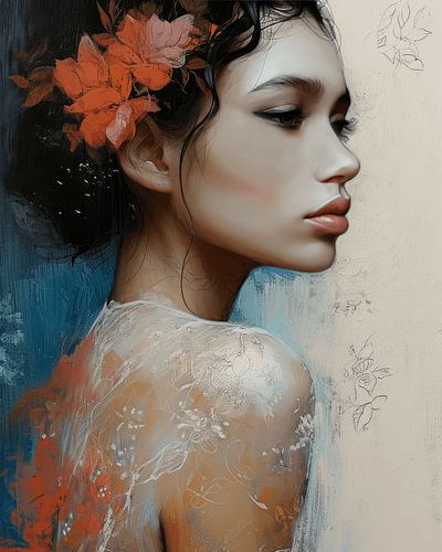 Modern portret met een serene uitstraling