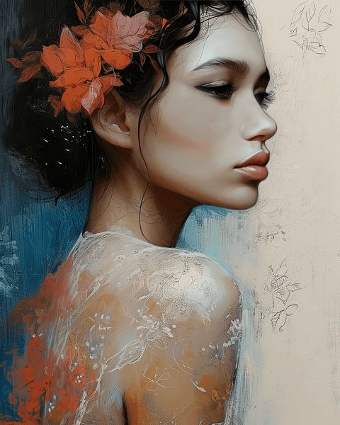 Modern portrait with a serene look by Carla Van Iersel