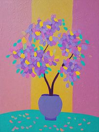 Vase mit Frühlingsfarben von Blumen Studio