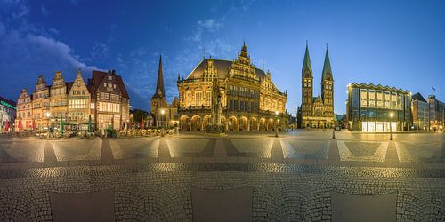 Der Bremer Marktplatz im 180° Panorama