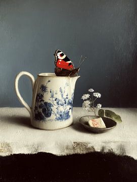 Butterfly on Porcelain van Japandi Art Studio