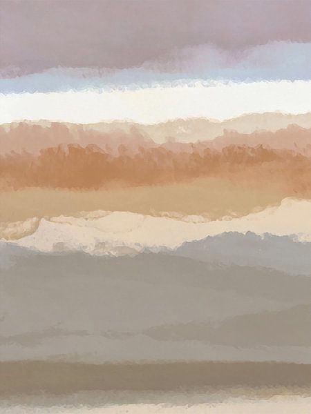 Strips 7 | Minimal Pastel Abstract Landscape by Menega Sabidussi