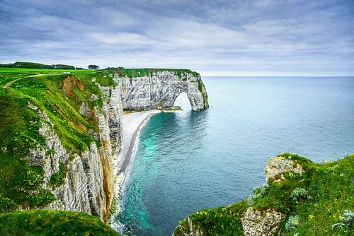 Etretat, La Manneporte rotsboog. Normandië, Frankrijk