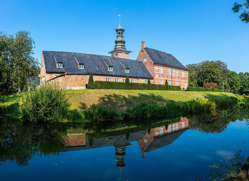 Castle in front of Husum reflected in the castle moat by Alexander Wolff