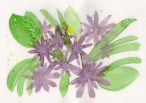 Floral Purple II van Irene Hoekstra