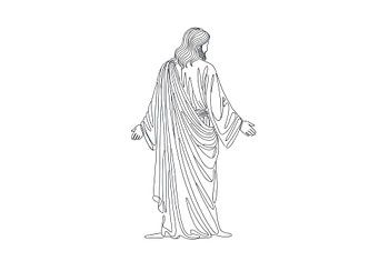 Divine Grace - Minimalist Jesus Line Art Illustration