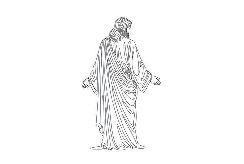 Divine Grace - Minimalist Jesus Line Art Illustration