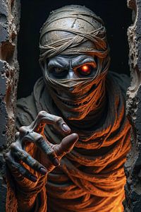 Dark Fantasy Wandbild: NEKARION – Die Mumie des Pharao kommt aus der Grabkammer